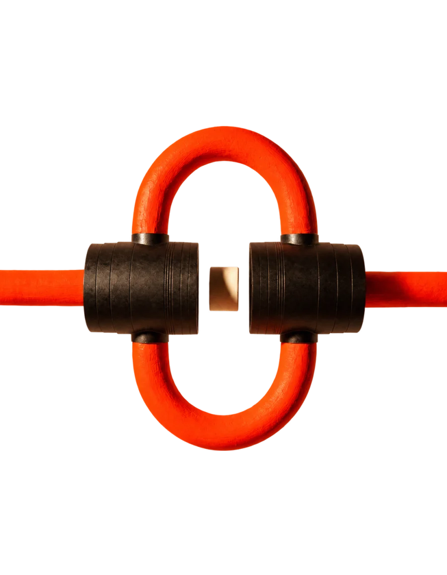 Conceptual illustration of an interrupted orange connection